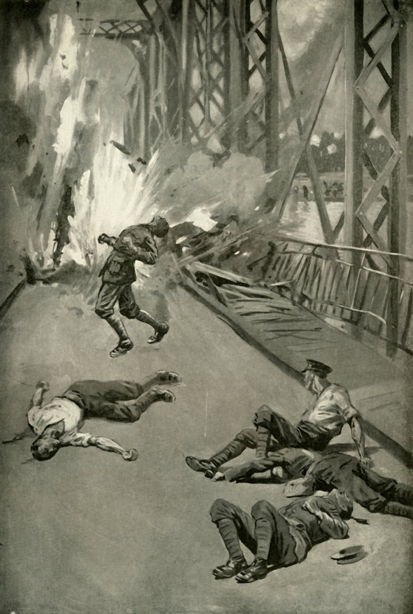 Blowing Up A Bridge Across the Aisne at Soissons by Unbekannt