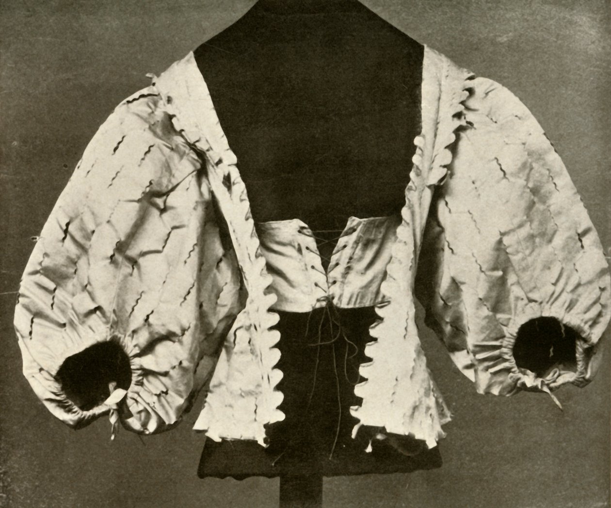 Bodice of White Satin Slashed and Pinked, c1620-1640, 1937 by Unbekannt