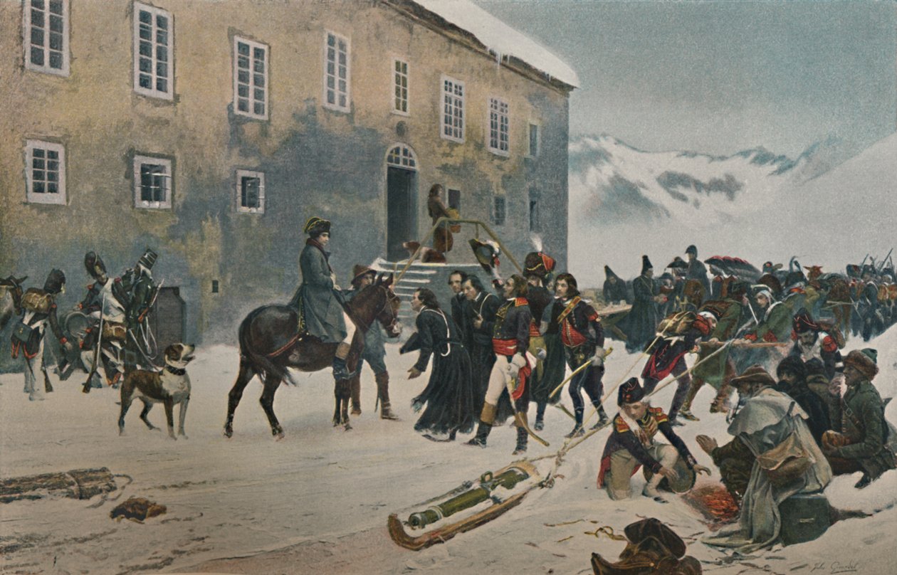 Bonaparte Received By The Monks of Mount St. Bernard. Passage of the Alps, May 1800 by Unbekannt