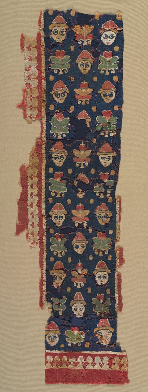 Border of Heads and Palmettes from a Large Hanging by Unbekannt