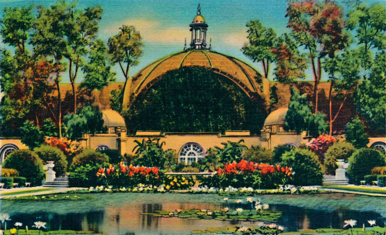 Botanical Building and Lagoon, San Diego, California, c1941 by Unbekannt