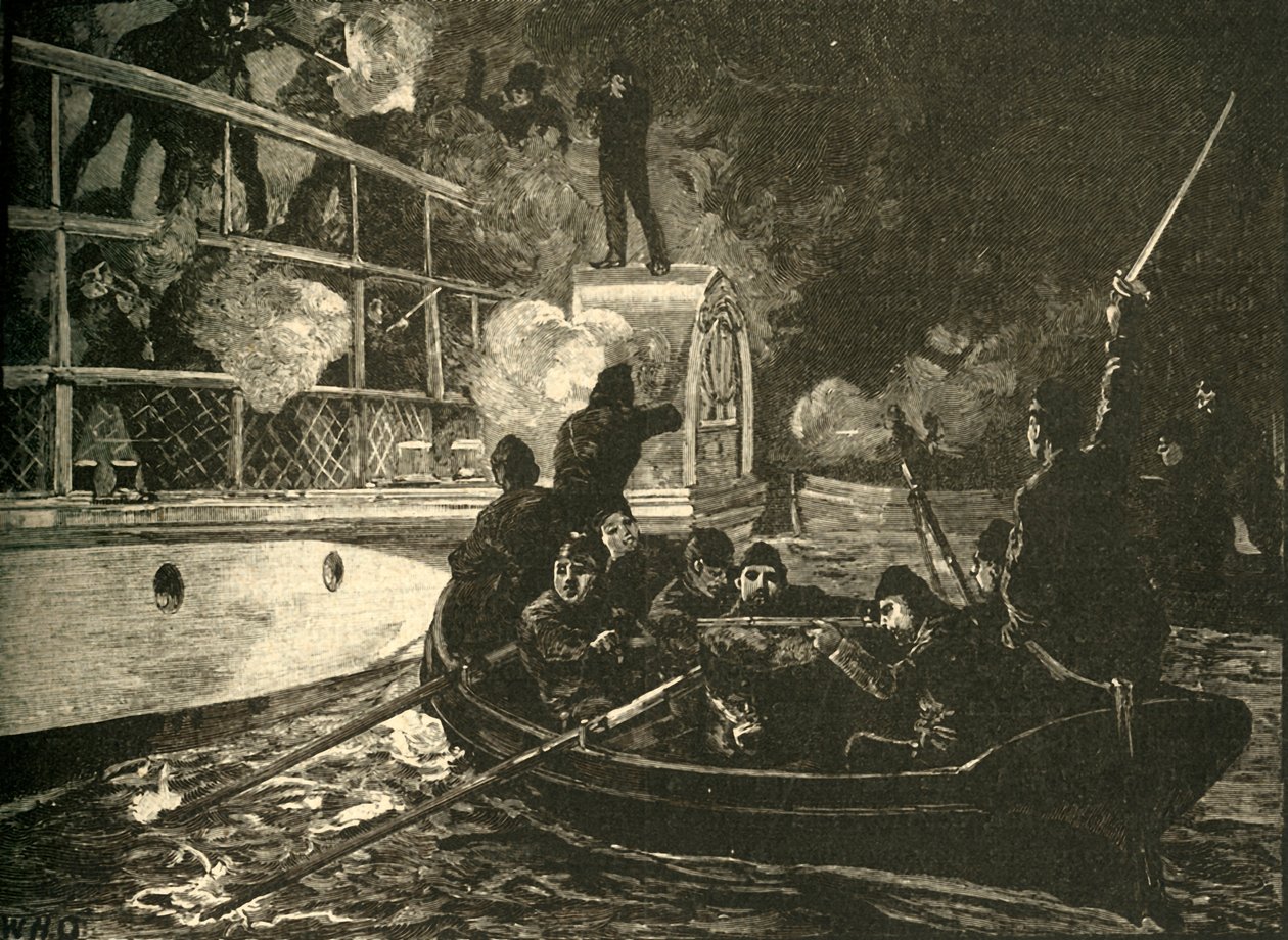 British Forces Capturing the Canadian Rebel Ship Caroline on the Niagara River by Unbekannt