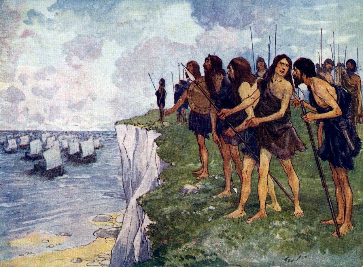 Britons awaiting the imminent arrival of Viking ships, c16th century by Unbekannt