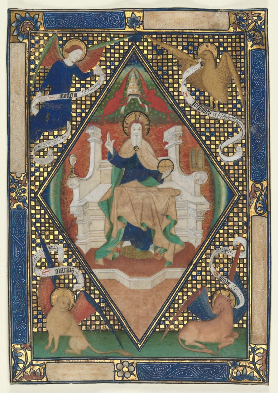 Canon Page from a Missal: Christ in Majesty with Evangelists by Unbekannt