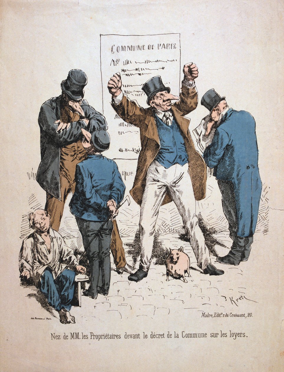 Caricature of the proprietors, Paris Commune by Unbekannt