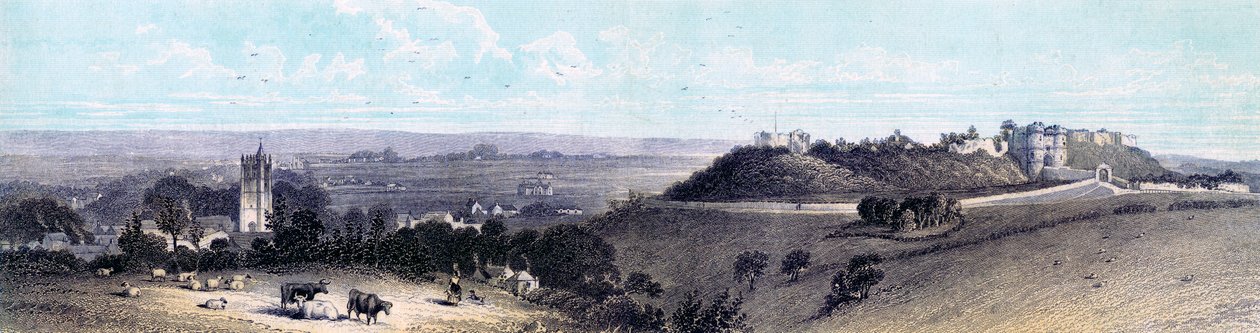 Carisbrooke Castle and village, Isle of Wight by Unbekannt