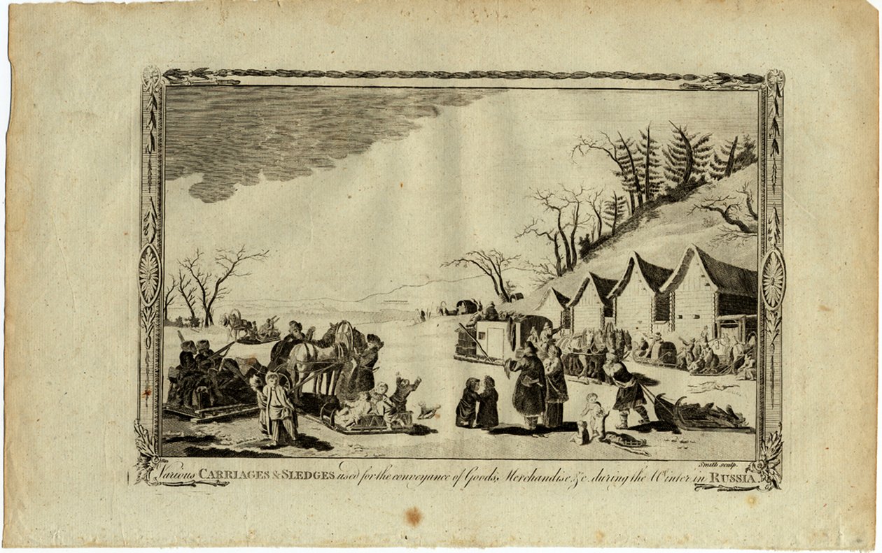 Carriages and Sledges During the Winter in Russia by Unbekannt