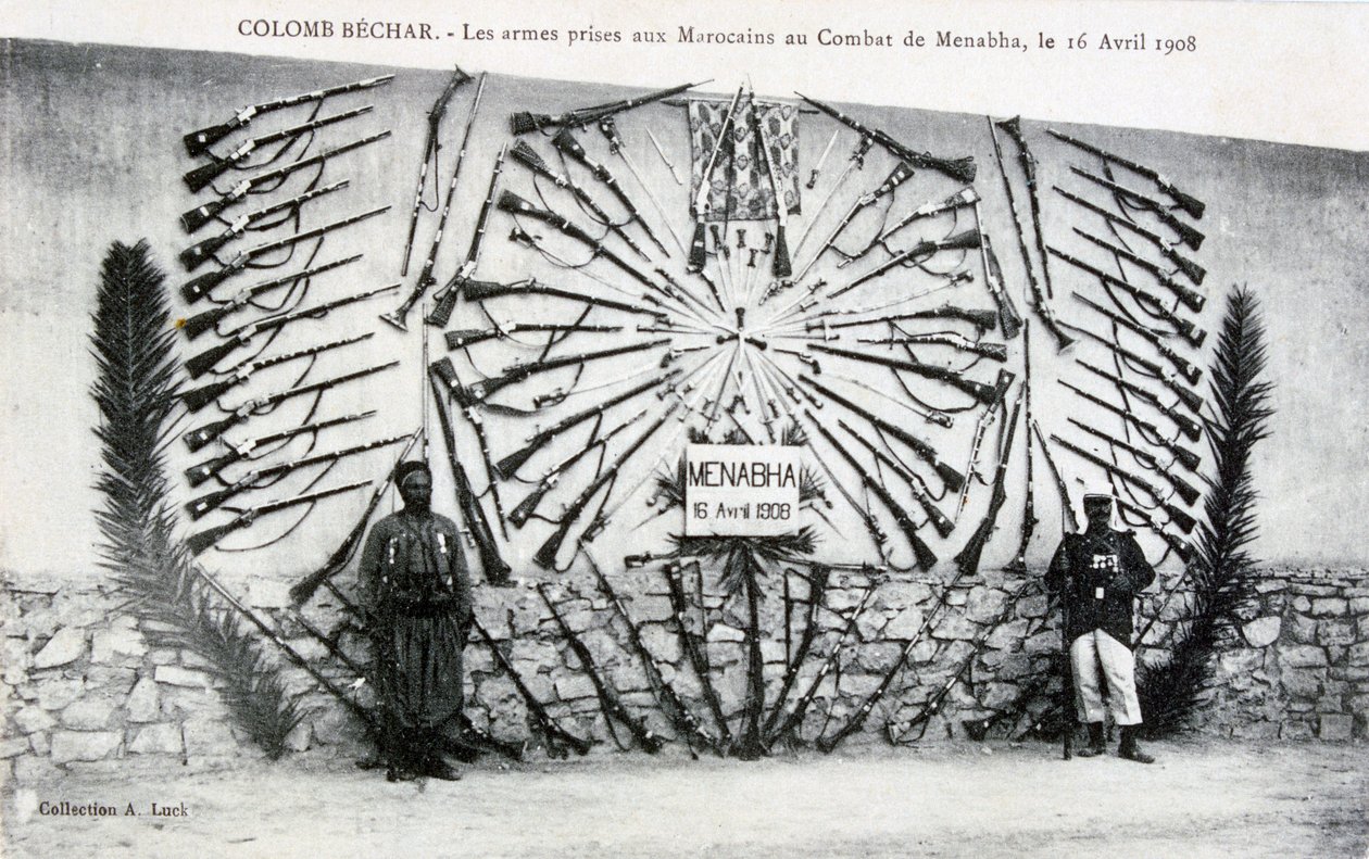 Captured Arms from the Battle of Menabha, Colomb-Béchar, Algeria, c. 1910 by Unbekannt