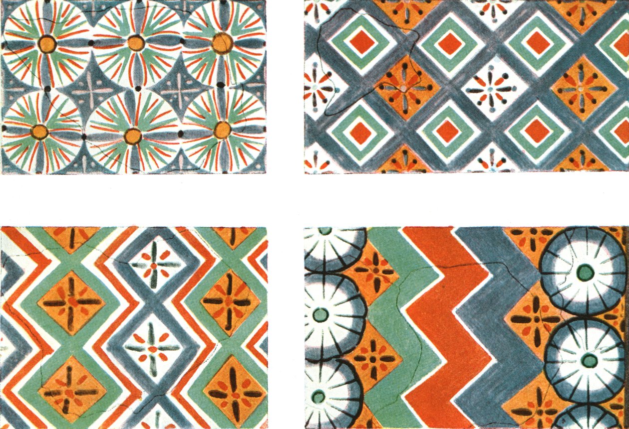 Ceiling Patterns in the Tomb of Nebamon and Ipuki in Thebes, Egypt by Unbekannt