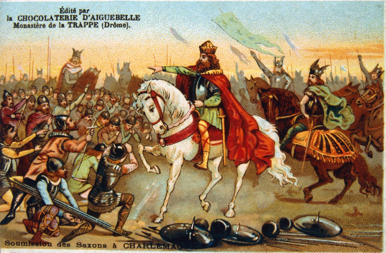 Charlemagne, King of the Franks, Accepting the Submission of the Saxons, 777, 19th Century by Unbekannt