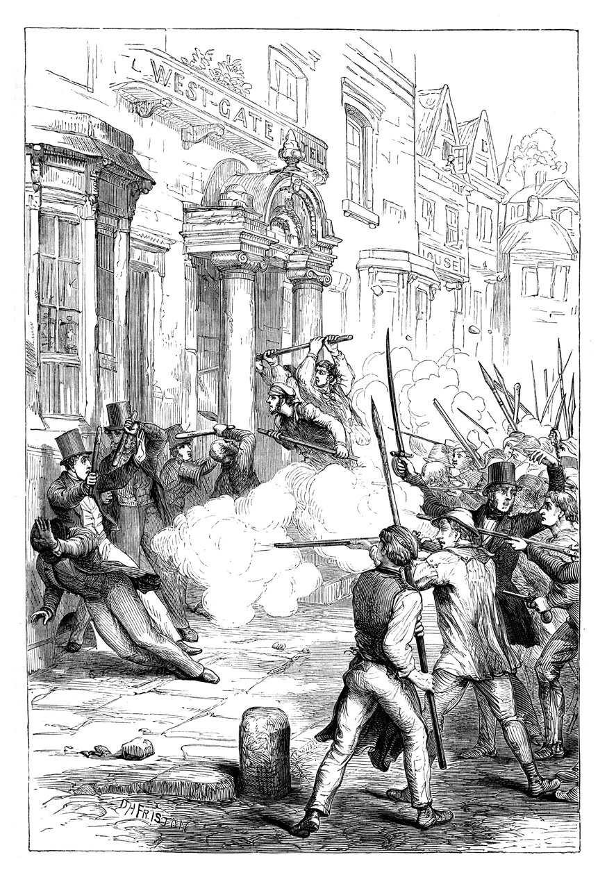 Chartist Riots at Newport, Monmouthshire by Unbekannt