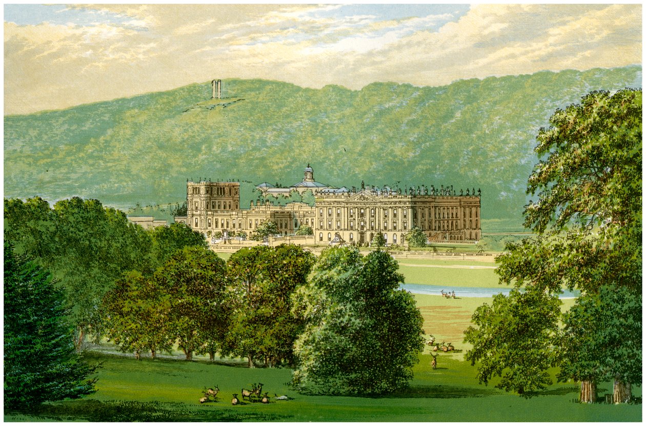 Chatsworth House, Derbyshire, home of the Duke of Devonshire, c1880 by Unbekannt
