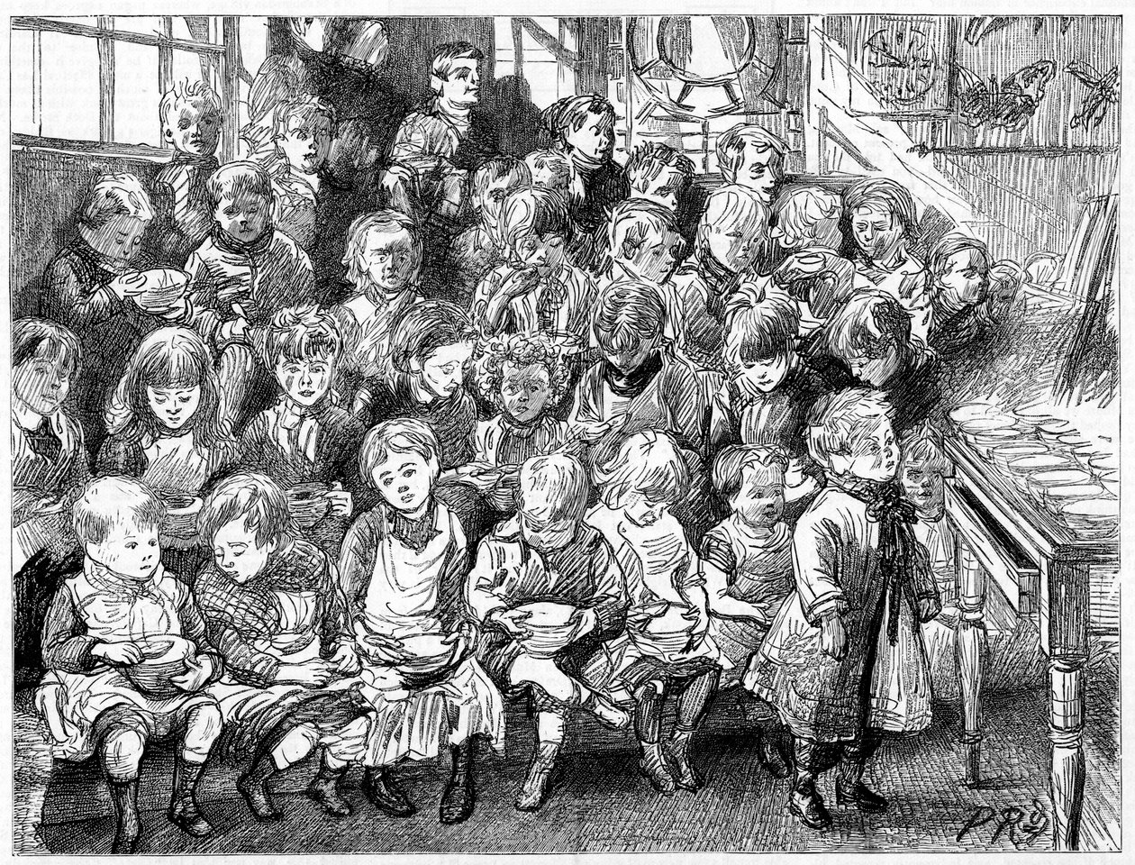 Children Waiting for Soup at Dinner Time, London Board School, Denmark Terrace, Islington by Unbekannt