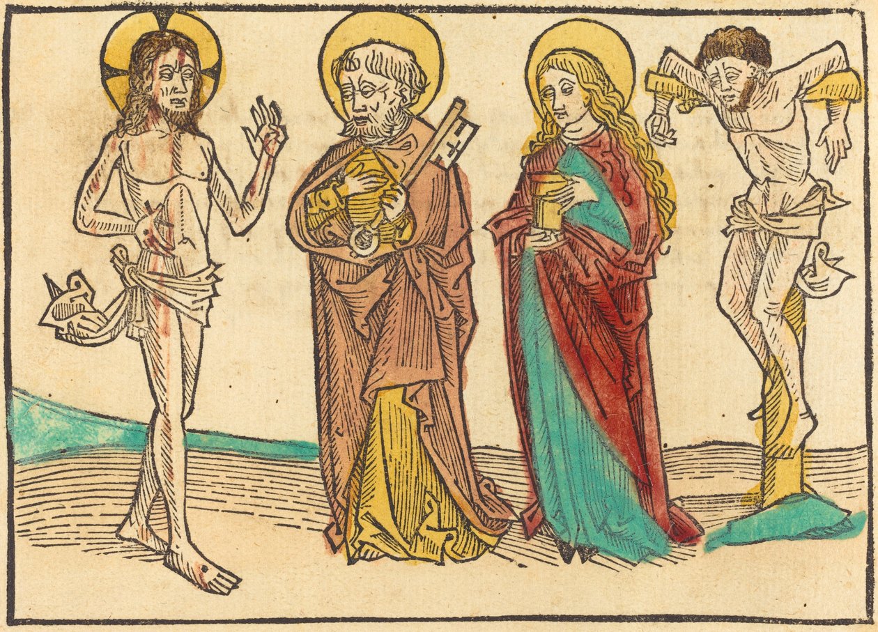 Christ Showing His Wounds to Peter, the Magdalene and the Good Thief by Unbekannt