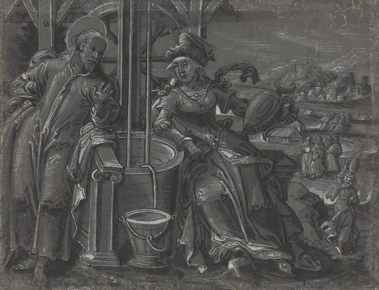 Christ and the Woman of Samaria [verso] by Unbekannt
