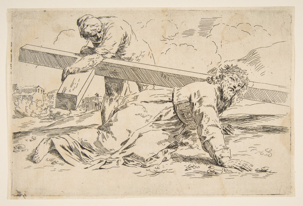 Christ Bearing the Cross on His Back, copy after Cantarini by Unbekannt