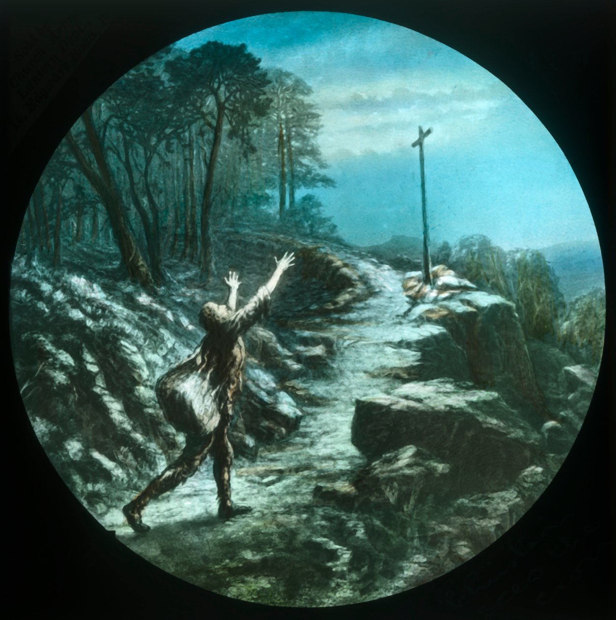Christian sees the cross by Unbekannt