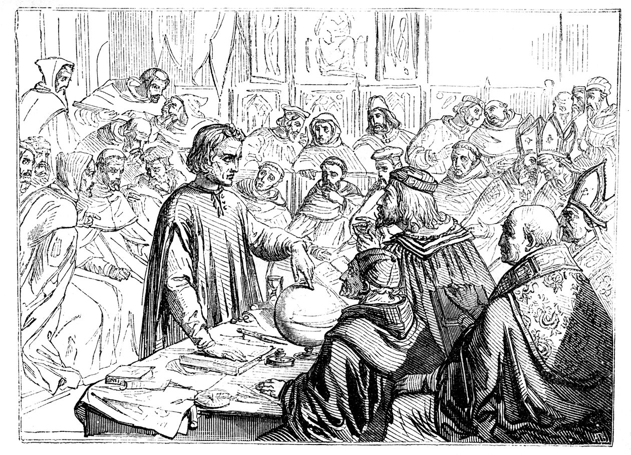 Christopher Columbus Before the Council at Salamanca, Spain, 1487 by Unbekannt
