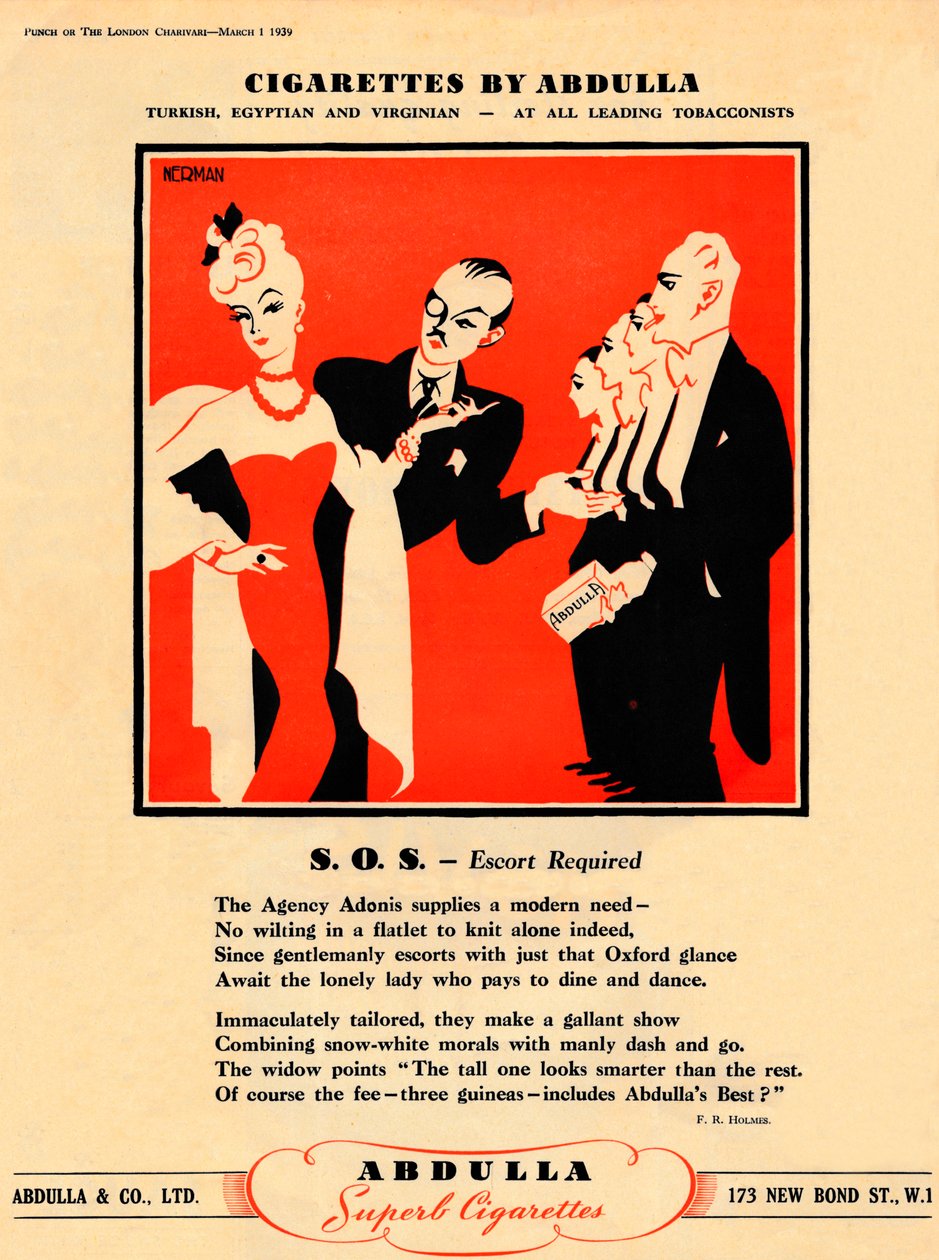 Cigarettes by Abdulla - S.O.S. - Escort Required, 1939 by Unbekannt