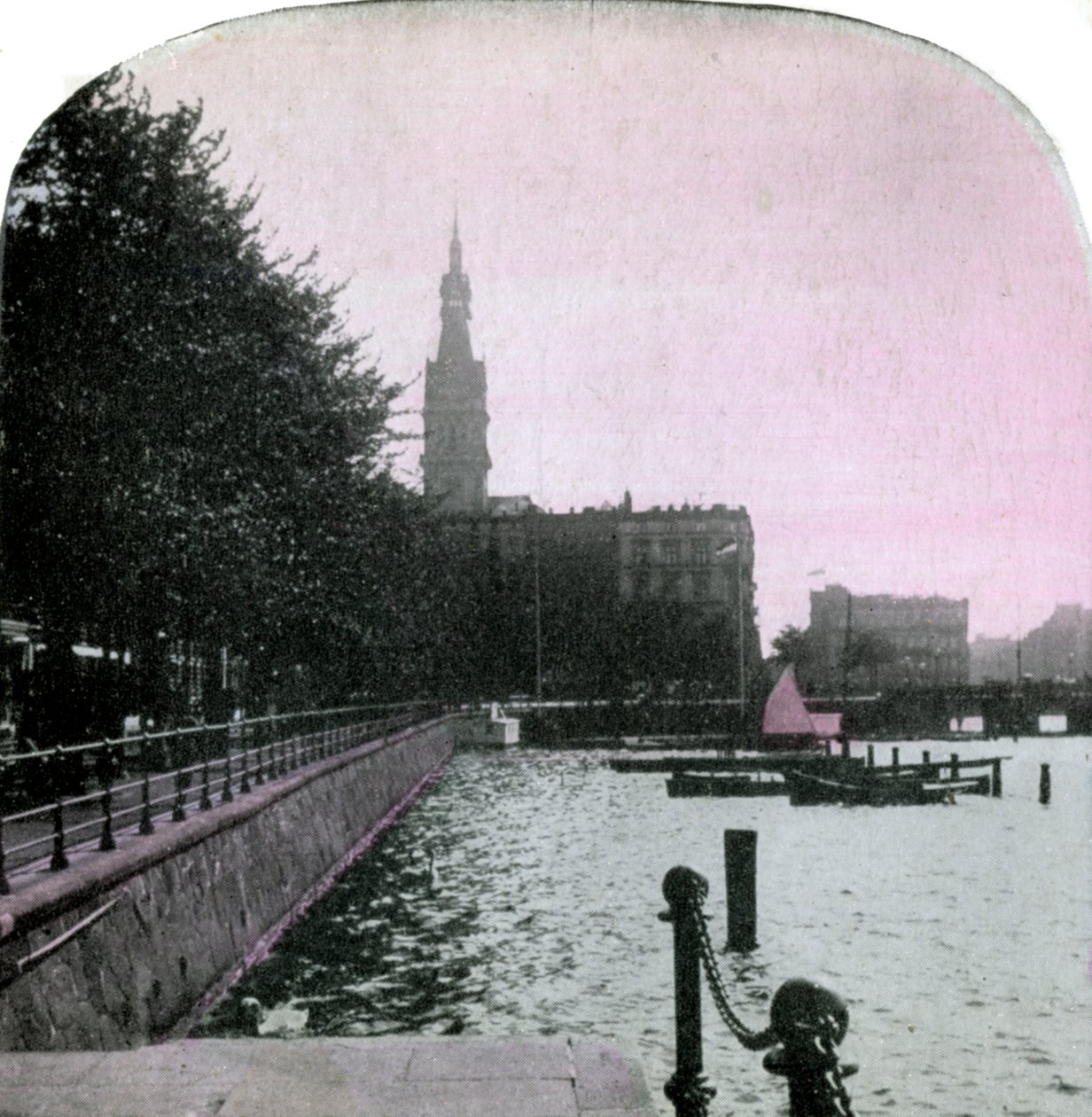 City Hall and the Alster, Hamburg, Germany by Unbekannt