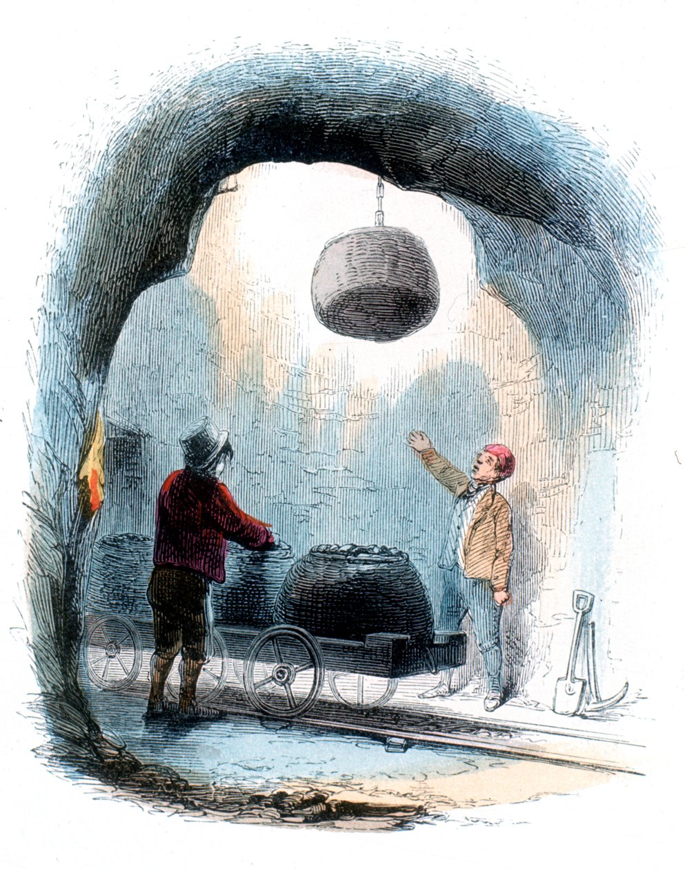 Coal Mining: Sending Baskets of Coal to the Surface of a Mine by Unbekannt