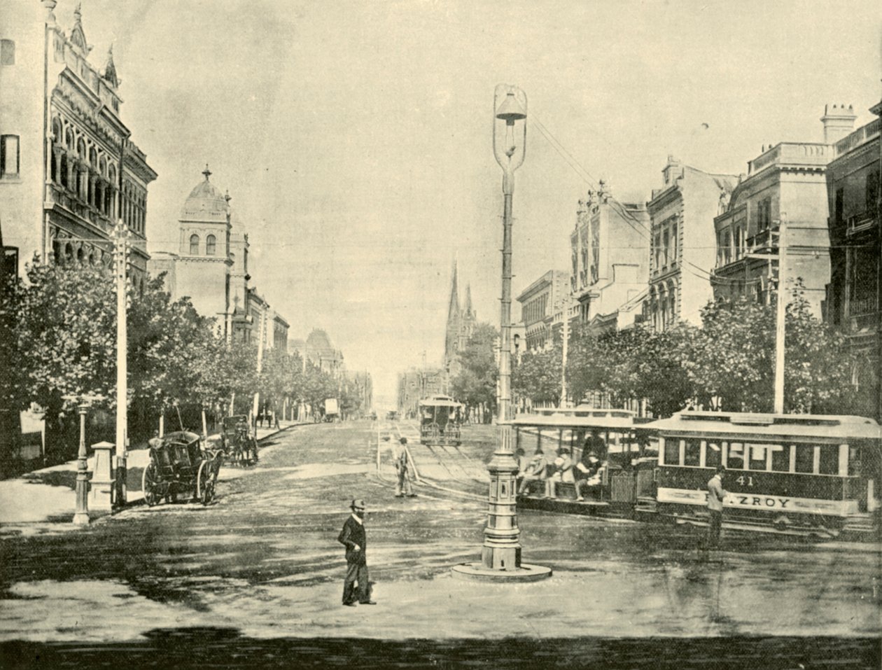 Collins Street, Melbourne, from the Treasury Buildings by Unbekannt