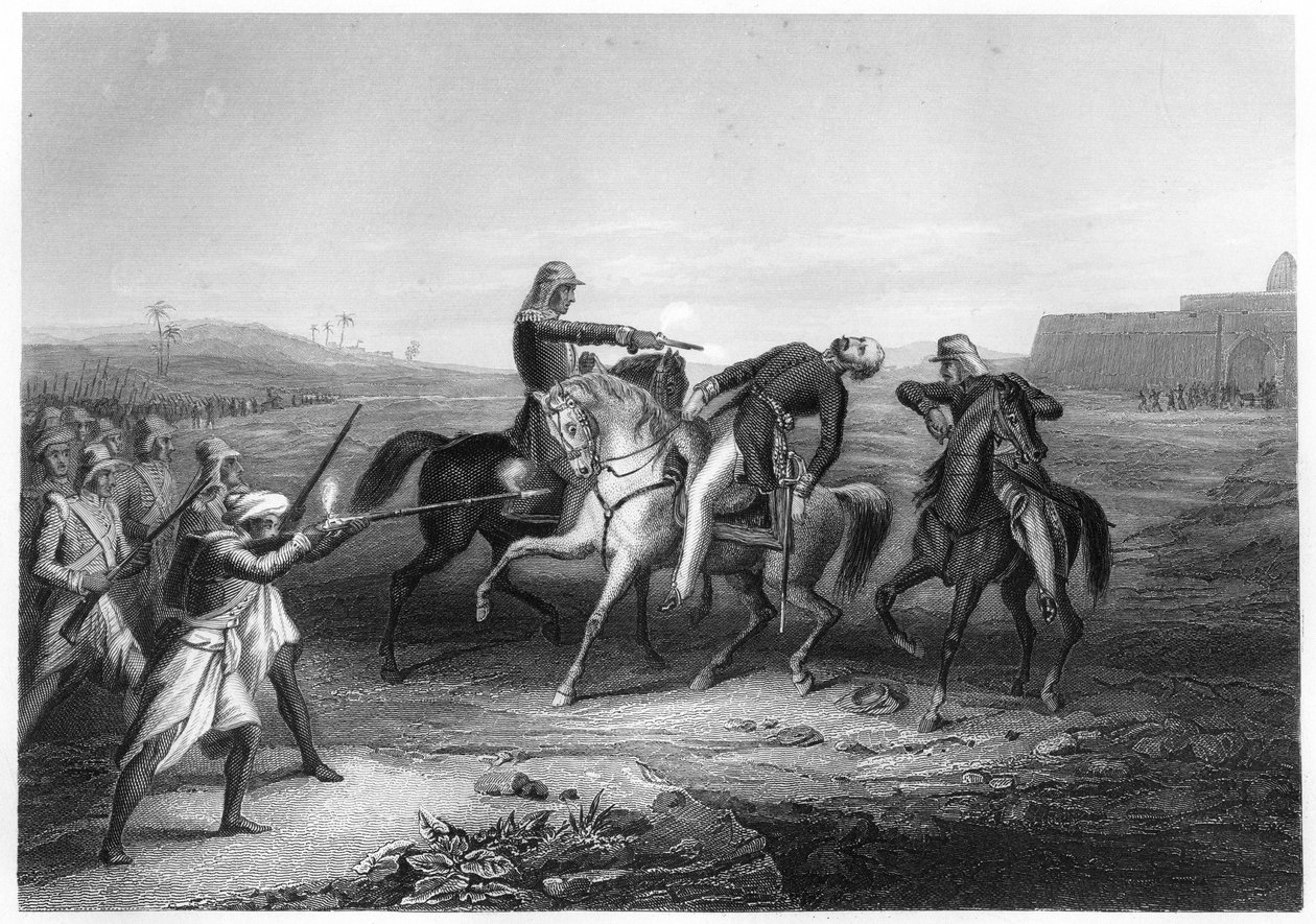 Colonel Platt killed by the mutineers at Mhow by Unbekannt