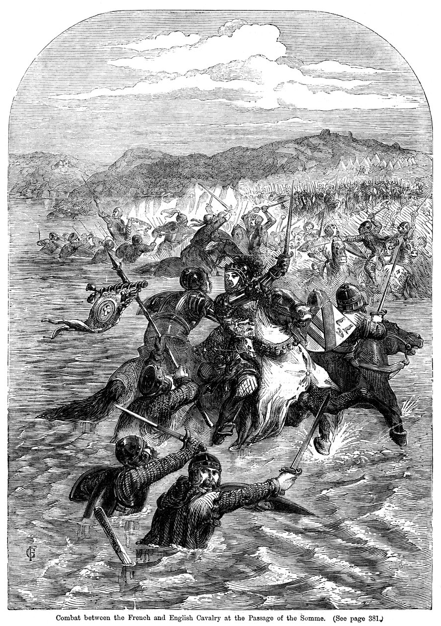 Combat Between the French and English Cavalry at the Passage of the Somme by Unbekannt