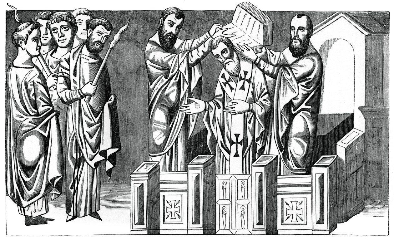 Consecration of a Bishop, 9th century, 1870 by Unbekannt