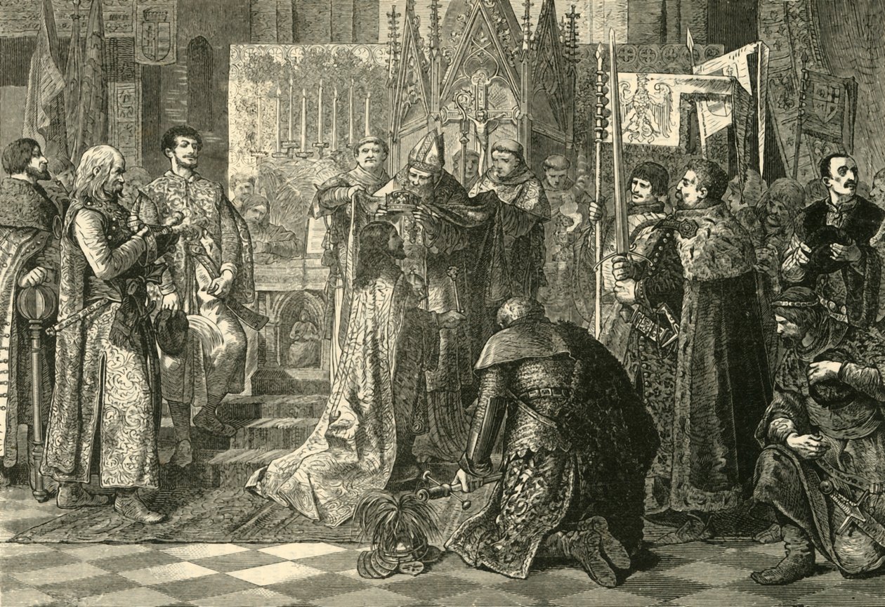 Coronation at Cracow of Louis I of Hungary as King of Poland by Unbekannt