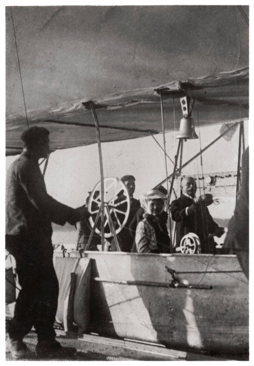 Count Zeppelin with His Daughter in the Gondola of Zeppelin LZ3, Germany (c1906-1908, 1933) by Unbekannt