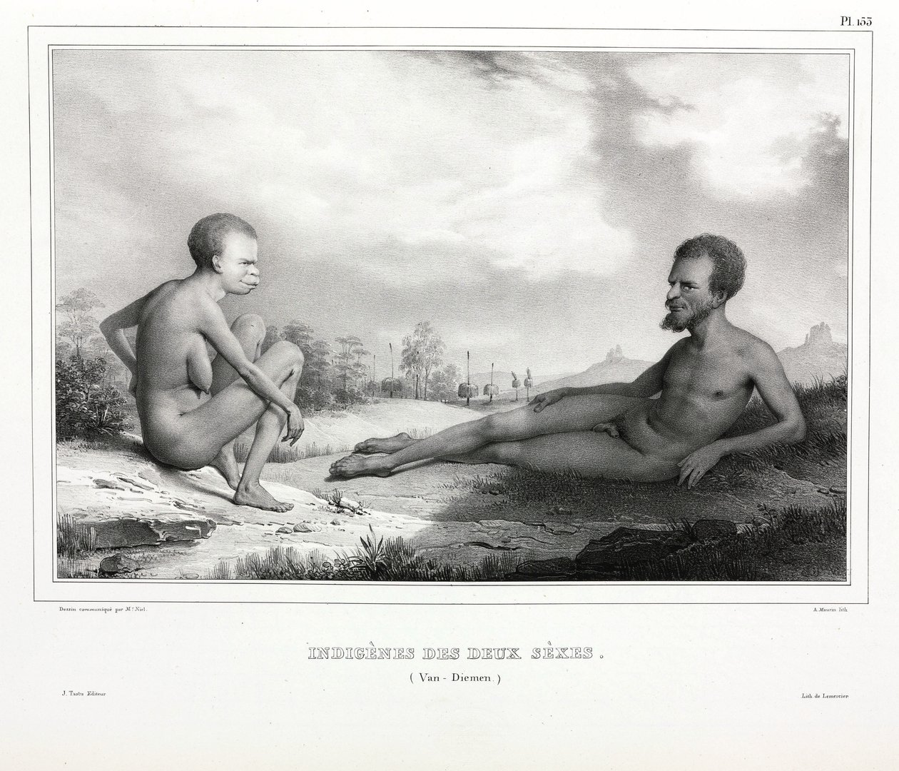 Couple of Aborigines from Tasmania (Australia) by Unbekannt