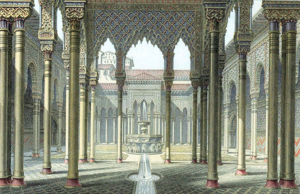 Court of the Lions, Alhambra Palace, Granada, Spain by Unbekannt