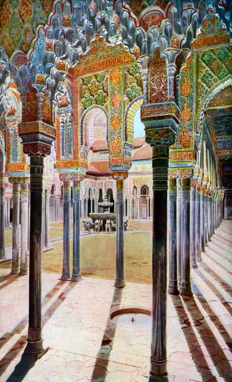Court of the Lions, the Alhambra, Granada, Andalusia, Spain, c1924 by Unbekannt