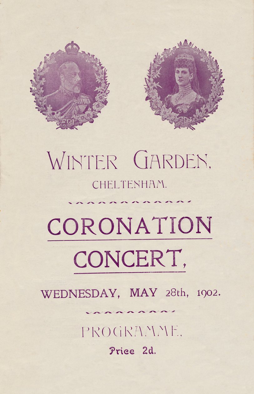Cover of Programme for a Coronation Concert at the Winter Garden, Cheltenham, 1902 by Unbekannt