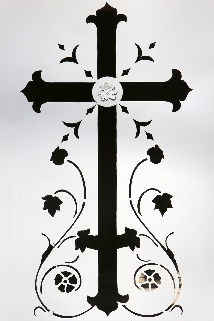 Cross on a White Door