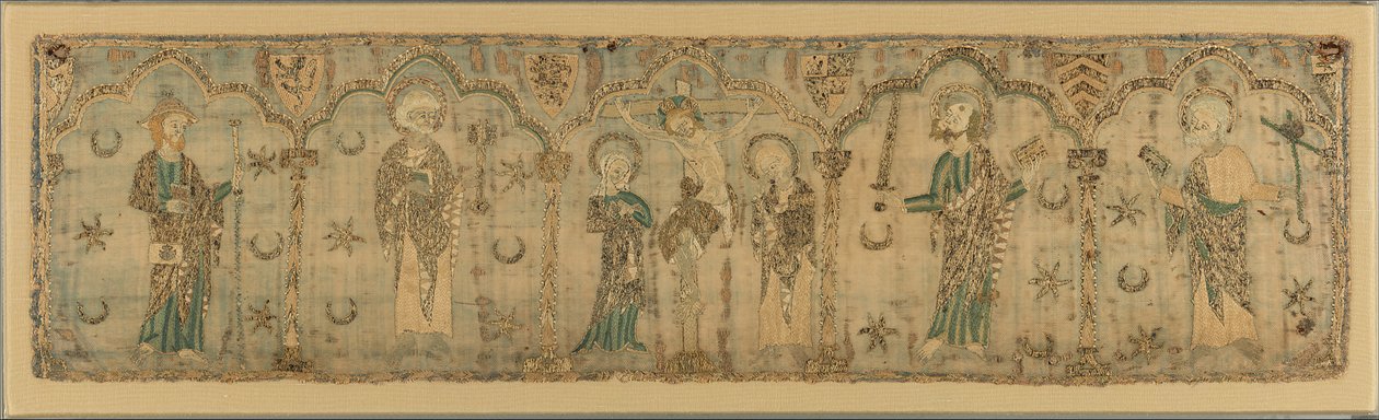 Crucifixion flanked by Saints by Unbekannt