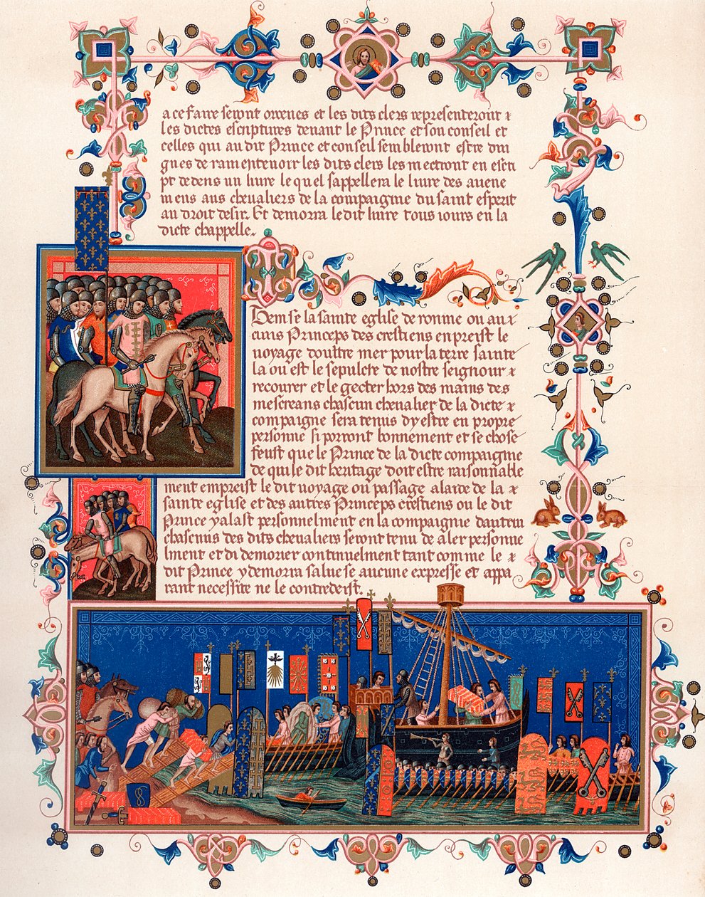 Crusaders embarking for the Holy Land by Unbekannt