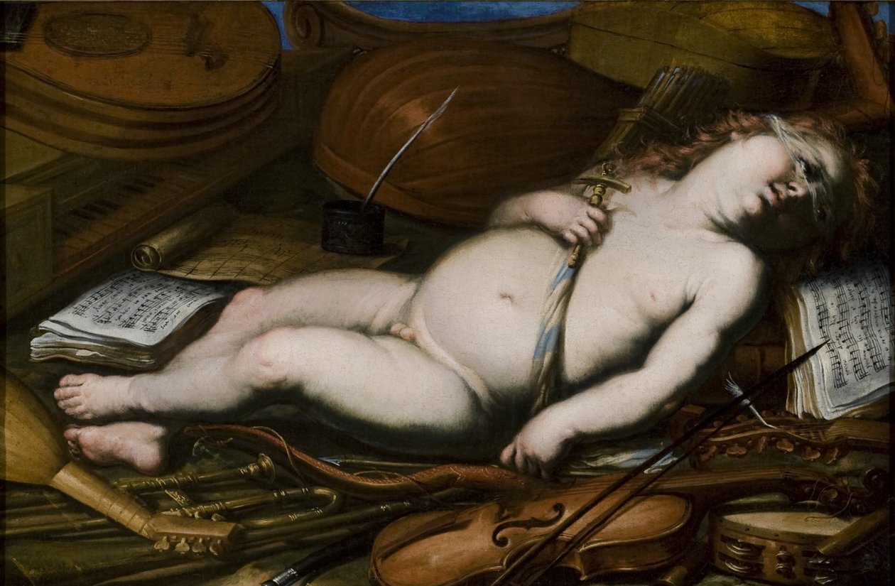Cupid Among Musical Instruments, Mid 17th Century by Unbekannt