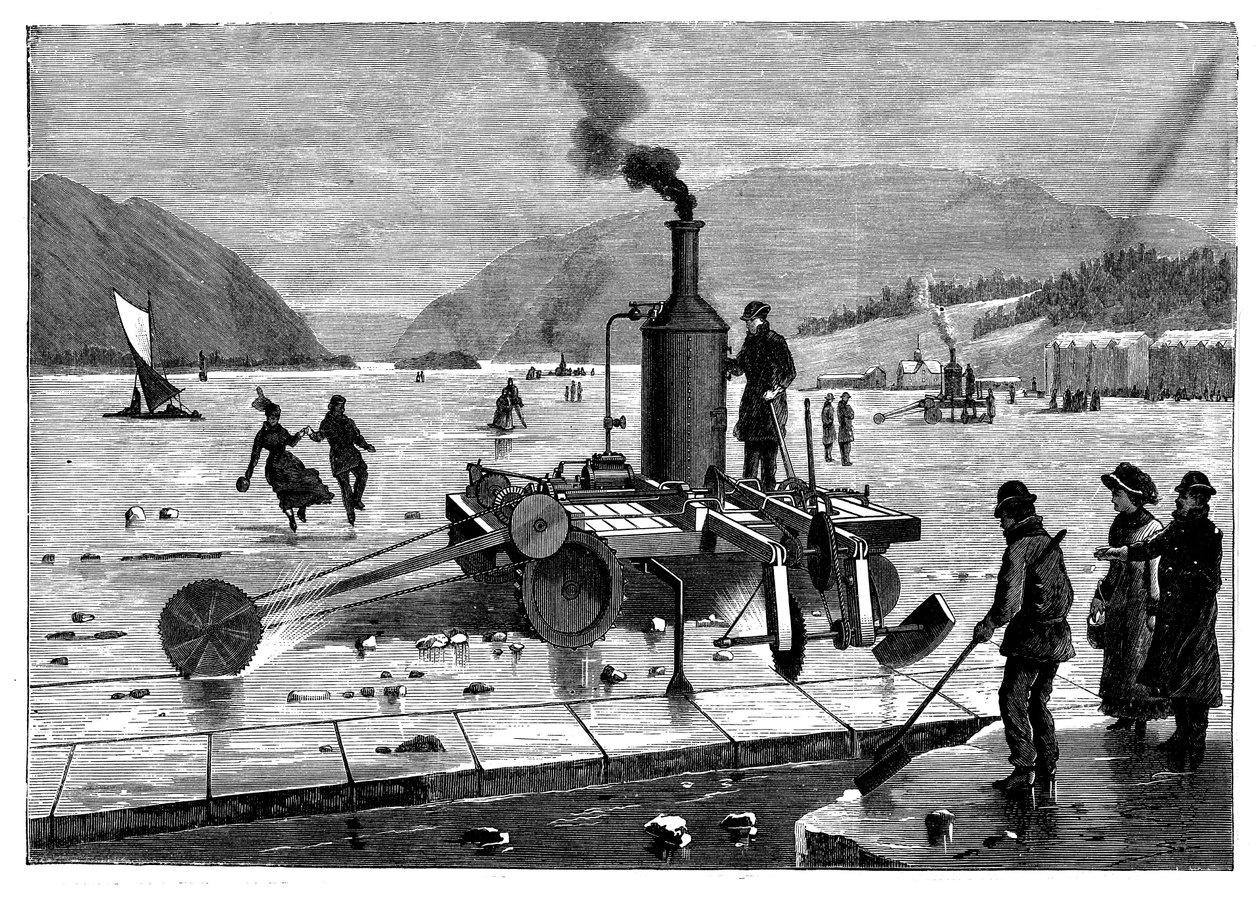 Cutting Ice on the St Lawrence River, Canada, Using a Steam-Powered Saw, 1894 by Unbekannt