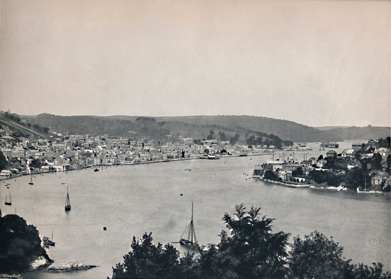 Dartmouth - General View, Showing the Britannia Floating Naval College, 1895 by Unbekannt