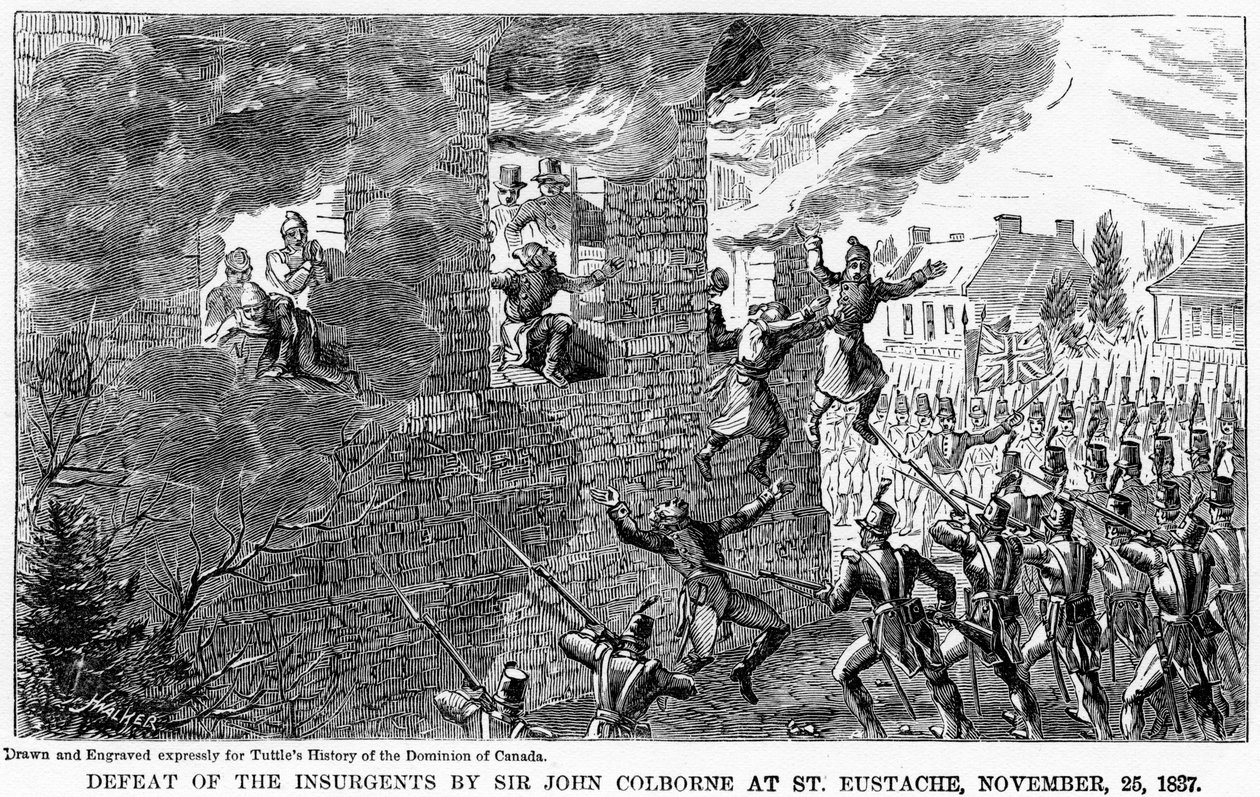 Defeat of the Insurgents by Sir John Colborne at St Eustache, 25 November 1837 by Unbekannt