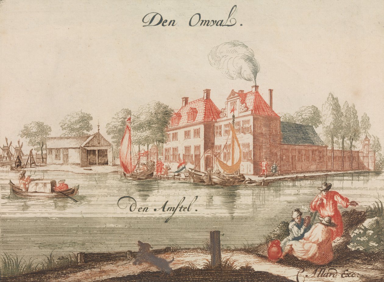 Den Omval, den Amstel, in: Tooneel Der Voornaamste Nederlands Huizen, En Lust Hoven, Naar, n.d. by Unbekannt