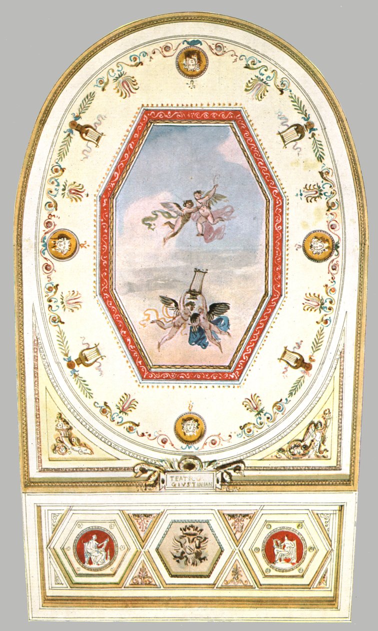 Design for a ceiling in a theatre, Italy by Unbekannt