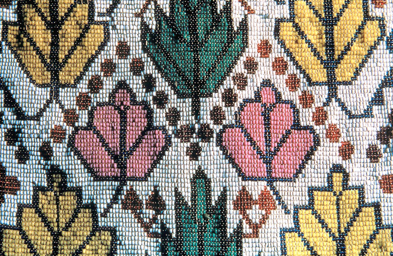 Detail of a Bandolier Bag Displaying 19th Century Woven Beadwork by Unbekannt