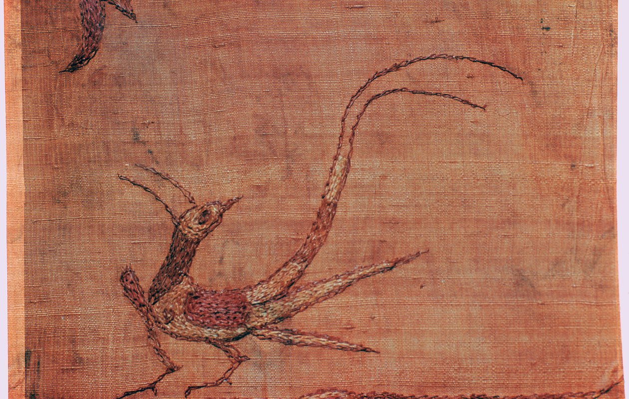 Detail (Chinese embroidered silk tussore with a phoenix from a Scythian tomb) by Unbekannt