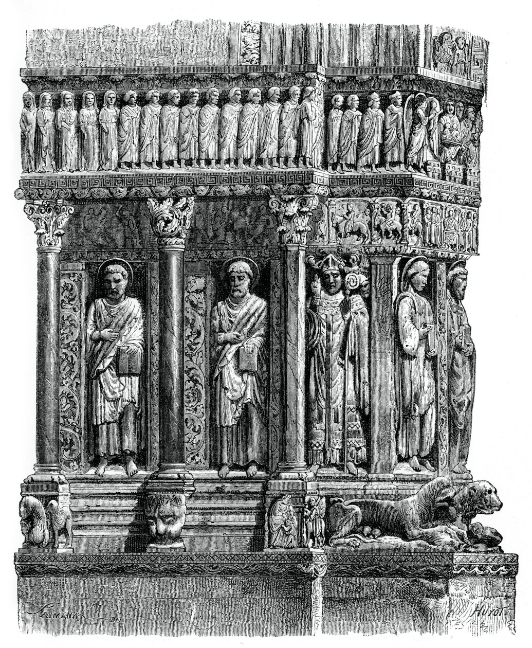 (detail) of the portal of St Trophimus, Arles by Unbekannt