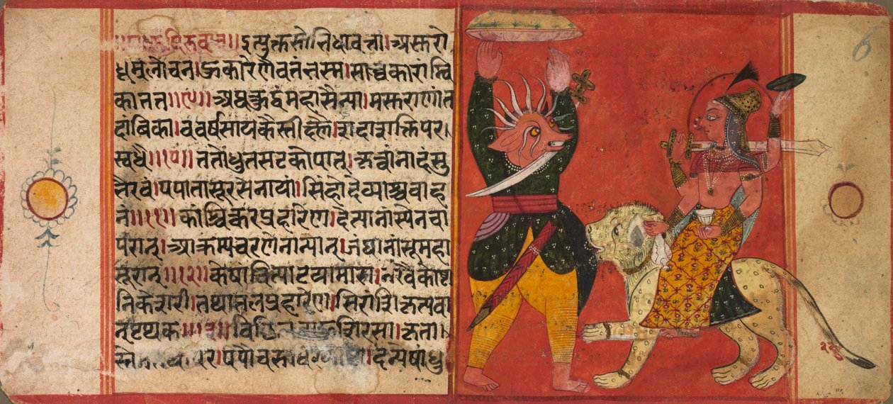 Devi Attacking a Demon by Unbekannt