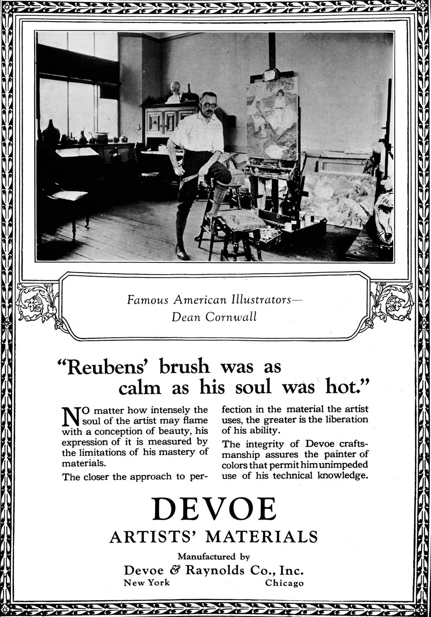 Devoe Artists Materials: Famous American Illustrators - Dean Cornwell, c.1923 by Unbekannt