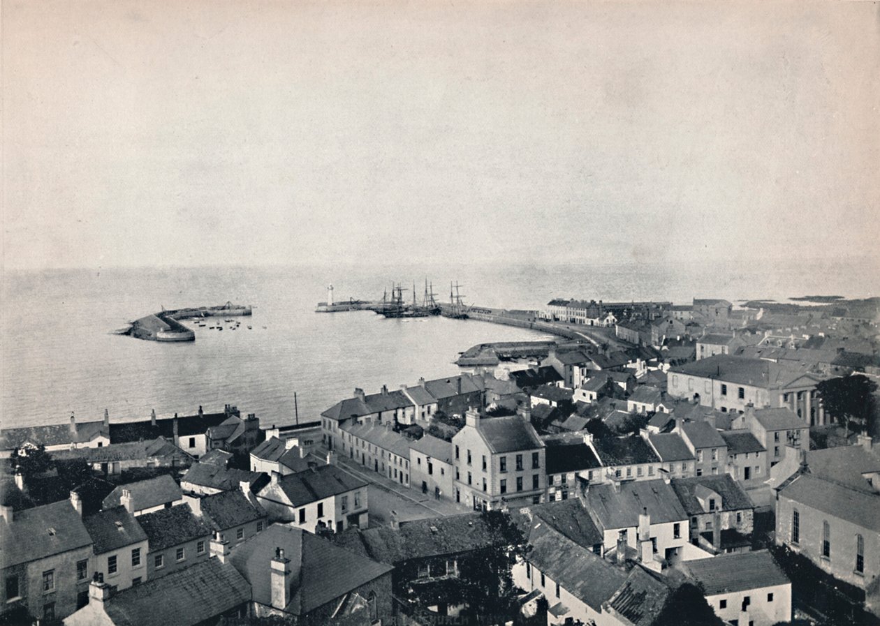 Donaghadee - View from the Church Tower, Showing Harbour by Unbekannt